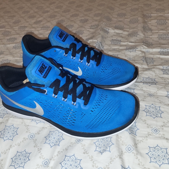 SOLD!!!!Nike Flex 2016 RN Mens Size 7.5 Blue Athletic Running Shoes Sneakers - Picture 5 of 11
